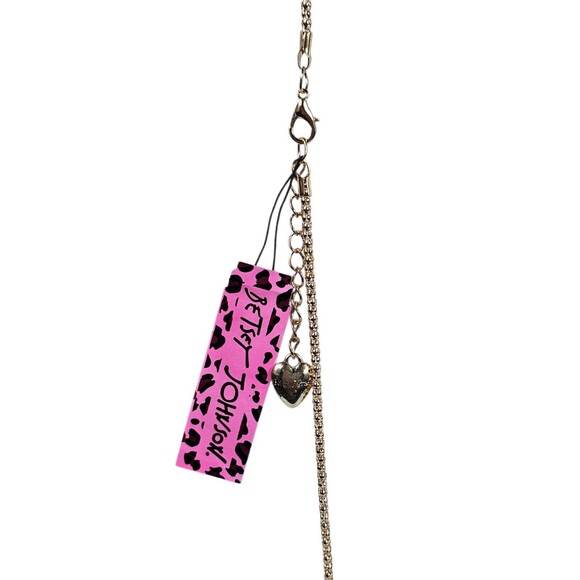 Betsy Johnson Crystal Angel Multi Color Pendant, Brooch Necklace With Wings NWT - Picture 8 of 9